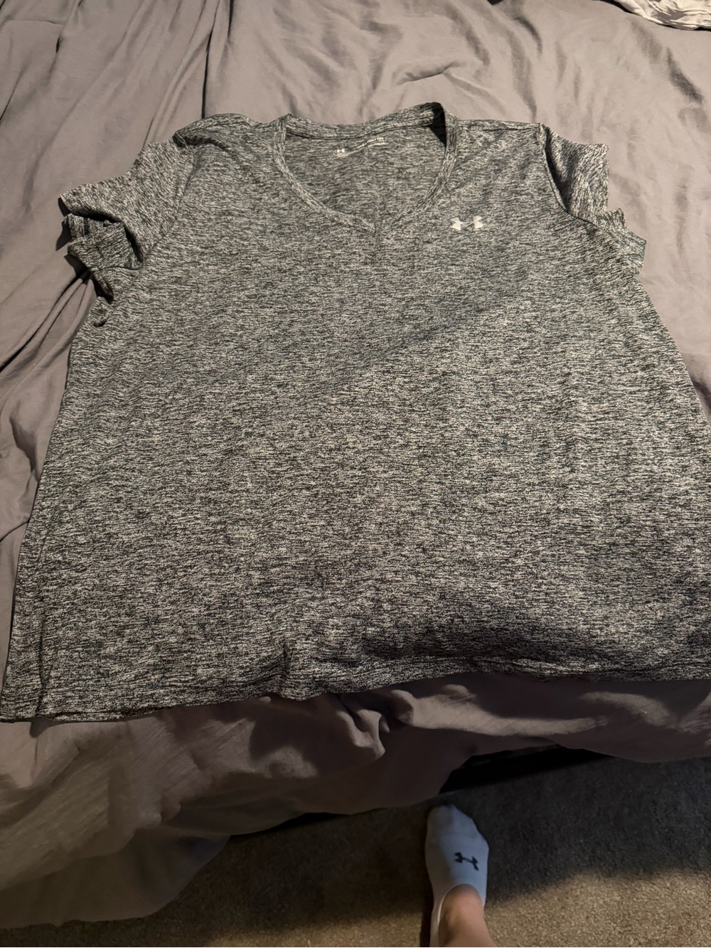 Under Armour Women's Heather Gray V-Neck Performance Tee
